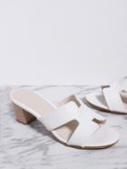 Romwe White Cutout Detail Chunky Heeled Sandals