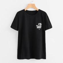 Romwe Plus Floral Print Tee