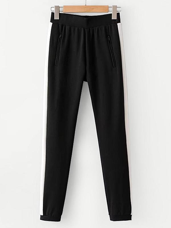 Romwe Contrast Tape Sweat Pants