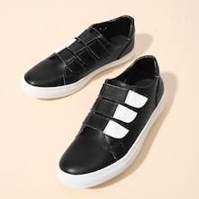 Romwe Cut Out Detail Velcro Pu Sneakers