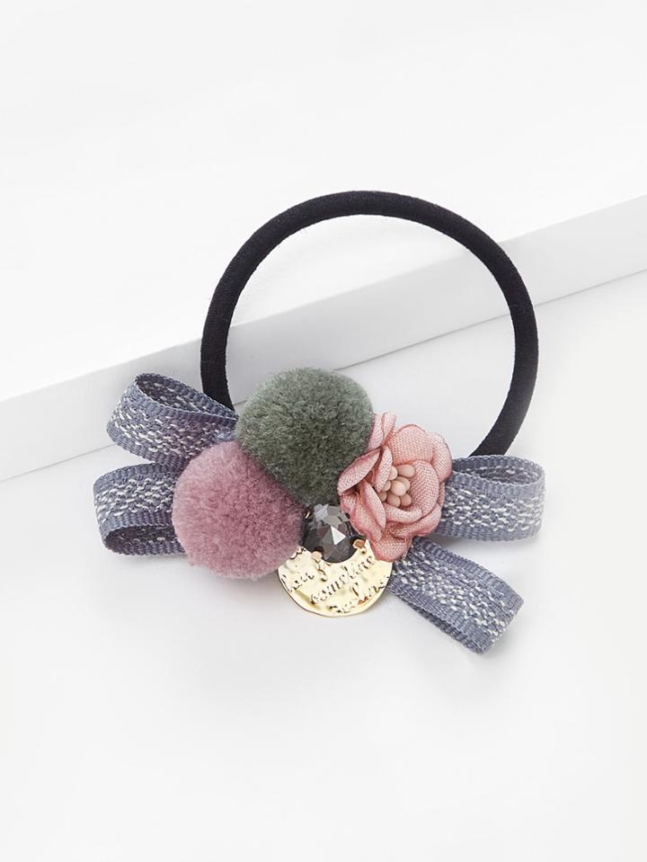 Romwe Flower Decorated Hair Tie