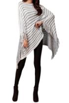 Romwe Asymmetric Batwing Tasseled Jumper