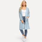 Romwe Flower Embroidered Hooded Coat