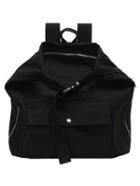 Romwe Black Canvas Buckle Zipper Backpack