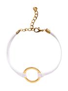 Romwe White Ring Detail Bracelet With Chain