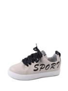 Romwe Letter Print Lace Up Sneakers