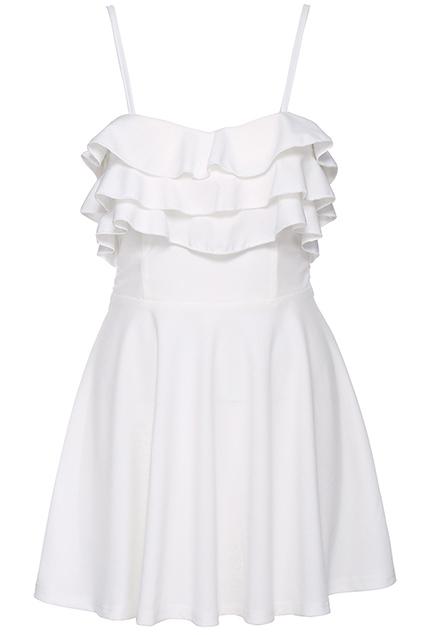 Romwe Layered White Camisole Bandeau Dress