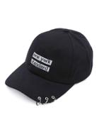 Romwe Black Ring And Letter Casual Baseball Cap