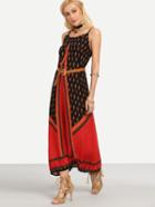 Romwe Multicolor Tribal Print Long Cami Dress