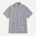 Romwe Guys Button Up Short Sleeve Striped Shirt