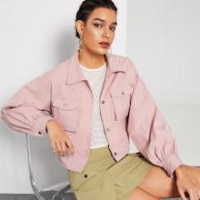Romwe Pocket Front Button Up Jacket