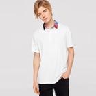 Romwe Guys Contrast Floral Collar Polo Shirt