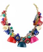 Romwe Multicolor Bead Chain Necklace