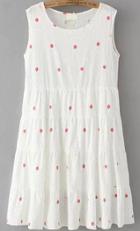 Romwe Sleeveless Strawberry Print Dress