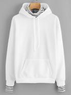 Romwe Striped Trim 2 In 1 Hoodie