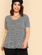 Romwe Striped Smock Tee