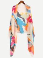 Romwe Multicolor Abstract Painting Print Scarf
