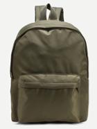 Romwe Olive Green Zip Closure Nylon Backpack