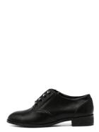 Romwe Black Faux Leather Round Toe Rivet Shoes