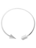 Romwe Silver Arrow-shaped Open Cuff Necklace
