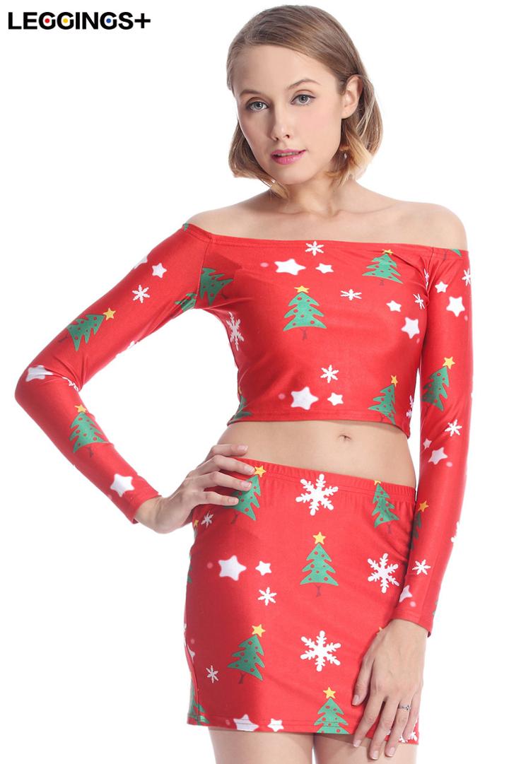 Romwe Romwe Snowflake Print Long-sleeved Cropped T-shirt