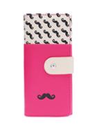 Romwe Smooth Pu Leather Mustache Wallet