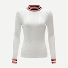 Romwe Contrast Trim Ribbed Jumper