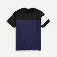Romwe Guys Cut And Sew Short Sleeve Tee