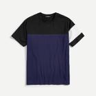 Romwe Guys Cut And Sew Short Sleeve Tee