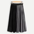 Romwe Color Block Pleated Skirt