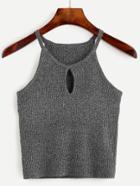 Romwe Keyhole Front Marled Cami Top