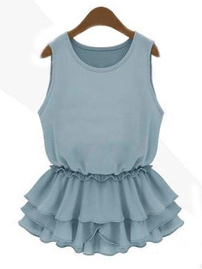 Romwe Ruffled Layered Peplum Tank Top