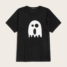 Romwe Guys Color-block Cartoon Tee
