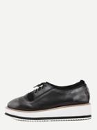 Romwe Silver Faux Leather Laser Out Platform Sneakers