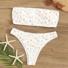 Romwe Star Print Bandeau Bikini Set