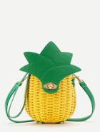 Romwe Pineapple Shaped Straw Crossbody Bag