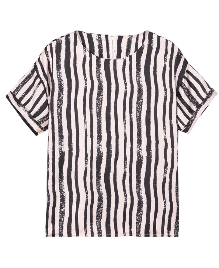 Romwe Vertical Stripe Loose T-shirt