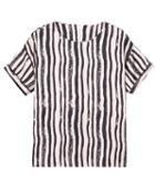 Romwe Vertical Stripe Loose T-shirt