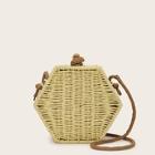 Romwe Geometric Shaped Braided Crossbody Bag