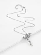 Romwe Arrow & Wing Design Chain Necklace