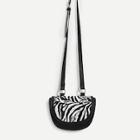 Romwe Zebra Pattern Flap Crossbody Bag