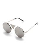 Romwe Double Bridge Rimless Round Sunglasses