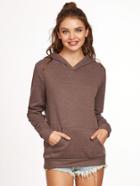Romwe Brown Hooded Pocket Plain Sweatshirt