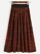 Romwe Contrast Elastic Waist Ribbed Knit Sweater Skirt