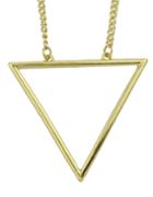 Romwe Fashion Gold Plated Long Triangle Necklace