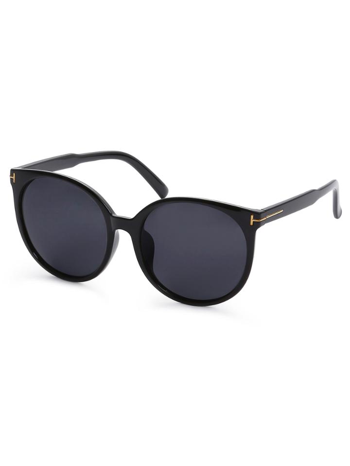 Romwe Black Cat Eye Reflective Lenses Sunglasses