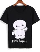 Romwe Round Neck Baymax Print T-shirt