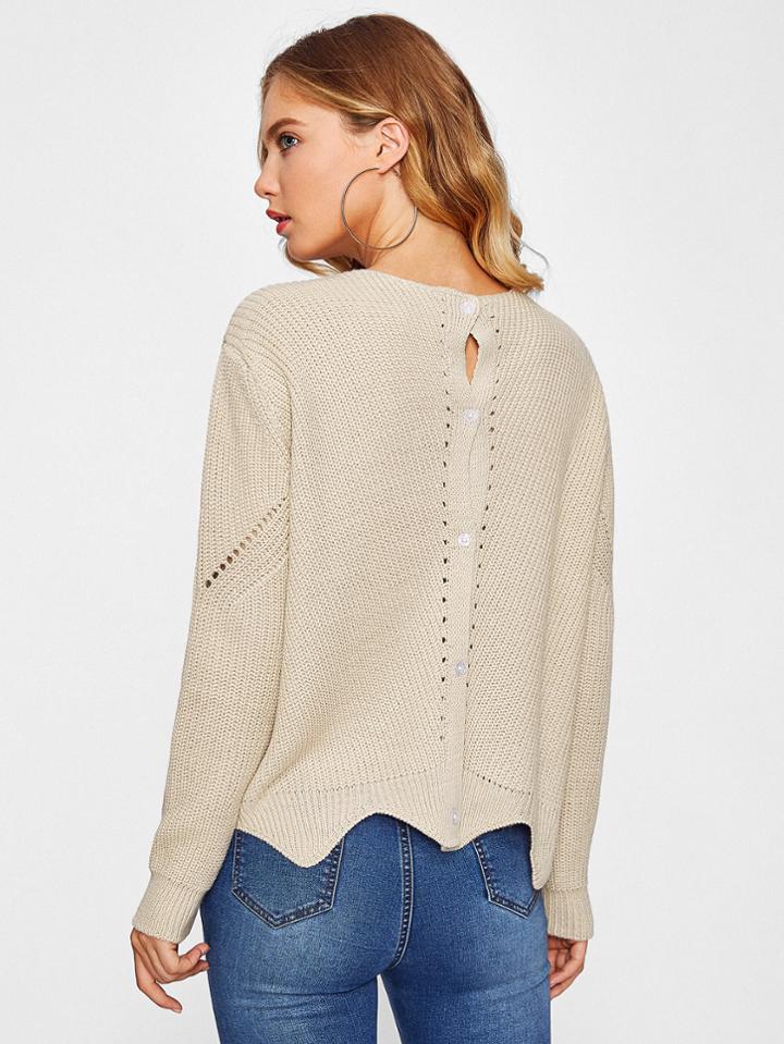 Romwe Wave Hem Multiway Sweater