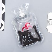 Romwe Cat Print Clear Hot-water Bag