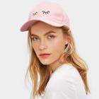 Romwe Eyelash Embroidery Baseball Cap